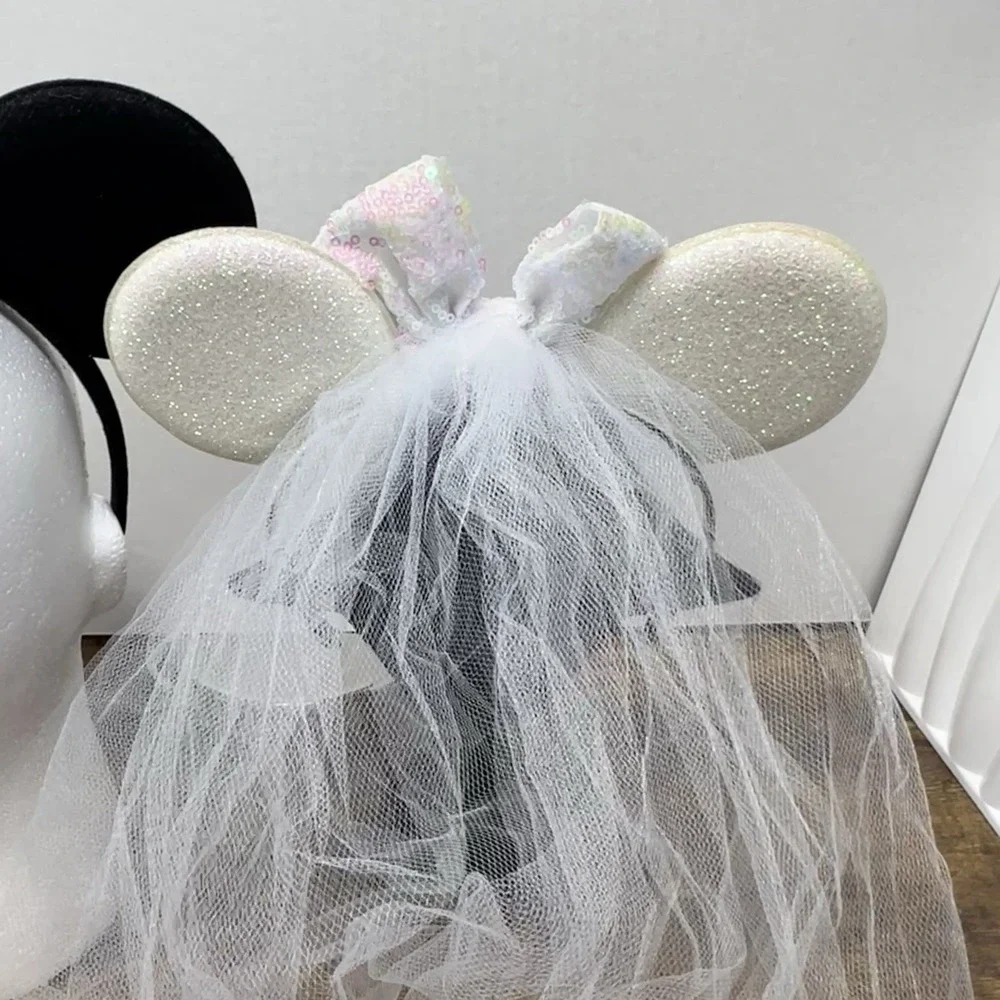 Bride Groom Mouse‎ Ears Headband I Asked I Said Yes Engagement Wedding Set